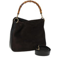 GUCCI Bamboo Shoulder Bag Suede 2way Brown 001 1638 2123 84813