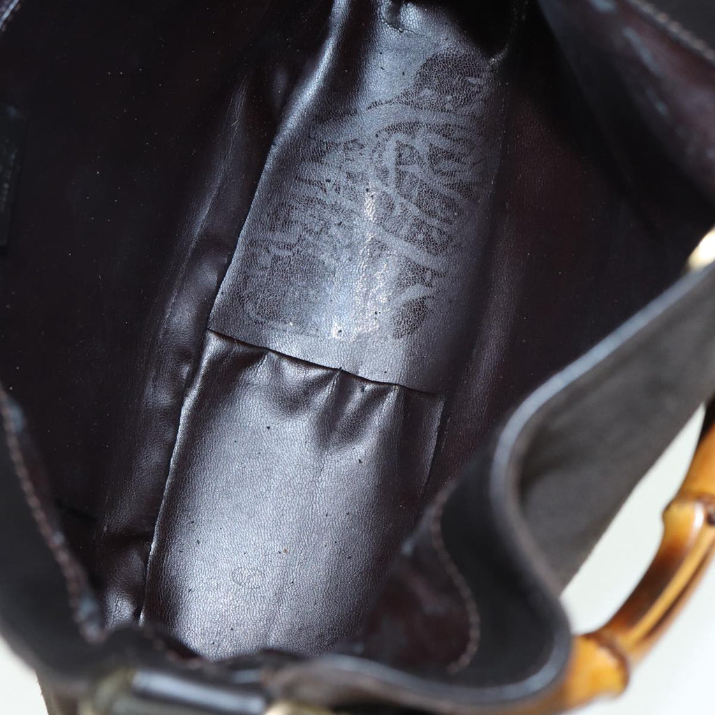 GUCCI Bamboo Shoulder Bag Suede 2way Brown 001 1638 2123 84813