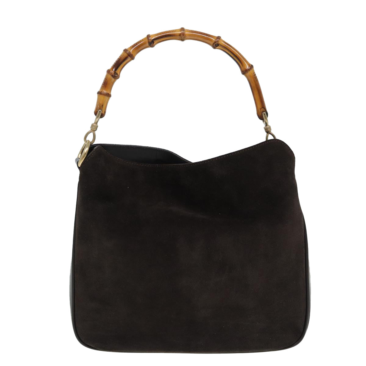 GUCCI Bamboo Shoulder Bag Suede 2way Brown 001 1638 2123 84813