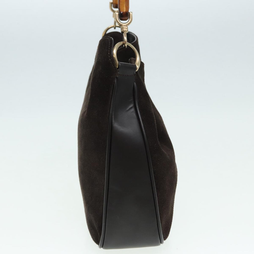 GUCCI Bamboo Shoulder Bag Suede 2way Brown 001 1638 2123 84813