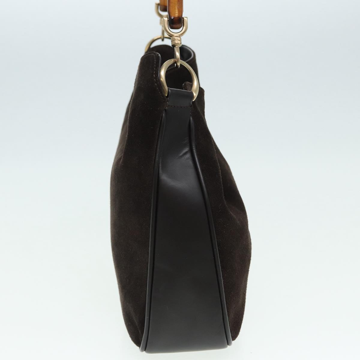 GUCCI Bamboo Shoulder Bag Suede 2way Brown 001 1638 2123 84813