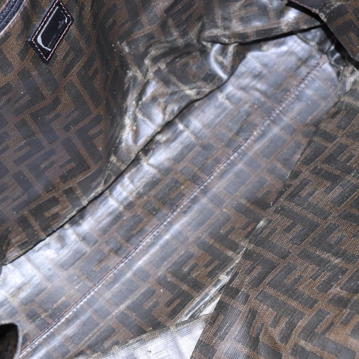 FENDI Tote Bag Leather Black 84824