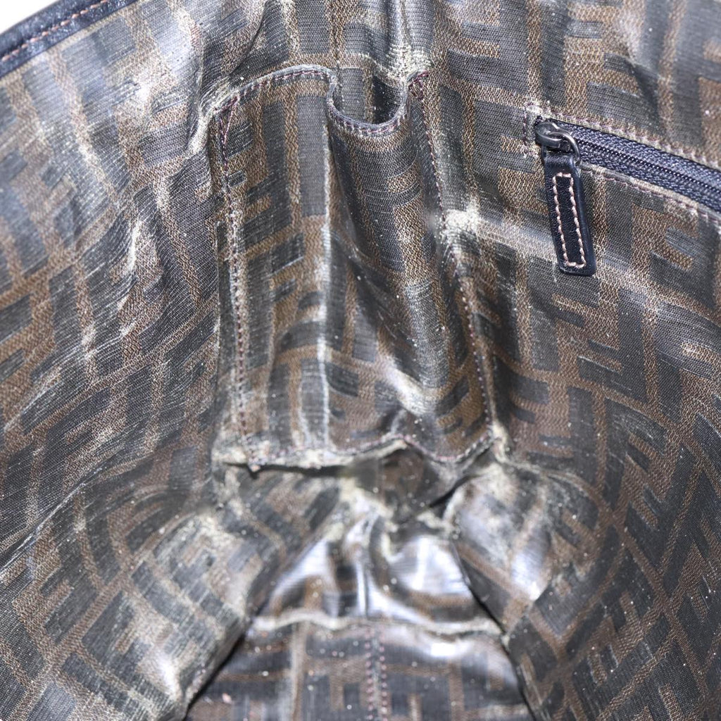 FENDI Tote Bag Leather Black 84824