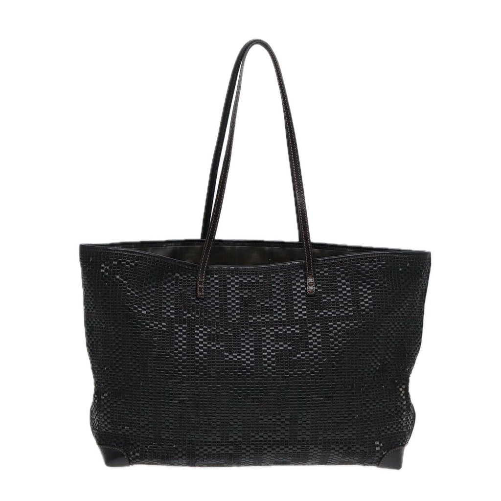 FENDI Tote Bag Leather Black 84824