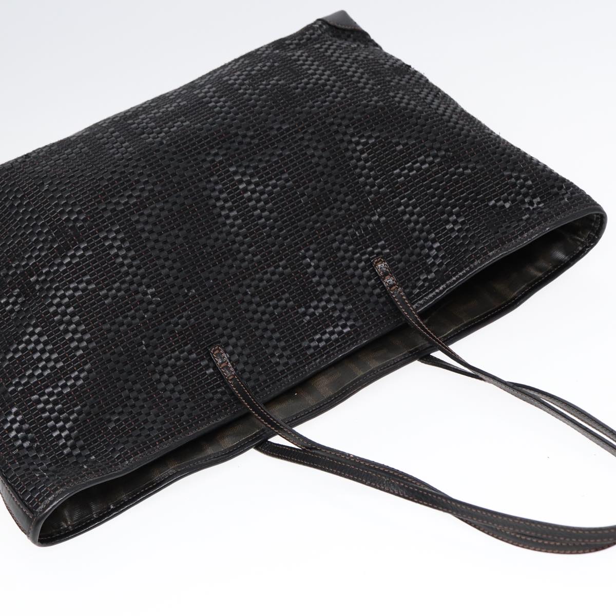 FENDI Tote Bag Leather Black 84824