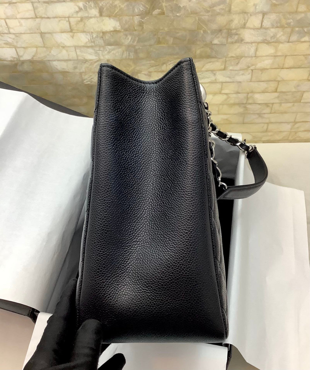 CHL Classic Tote Bag Silver Hardware Black For Women 13.3in/34cm