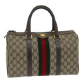GUCCI GG Supreme Web Sherry Line Boston Bag PVC Beige Red 40 02 007 84924