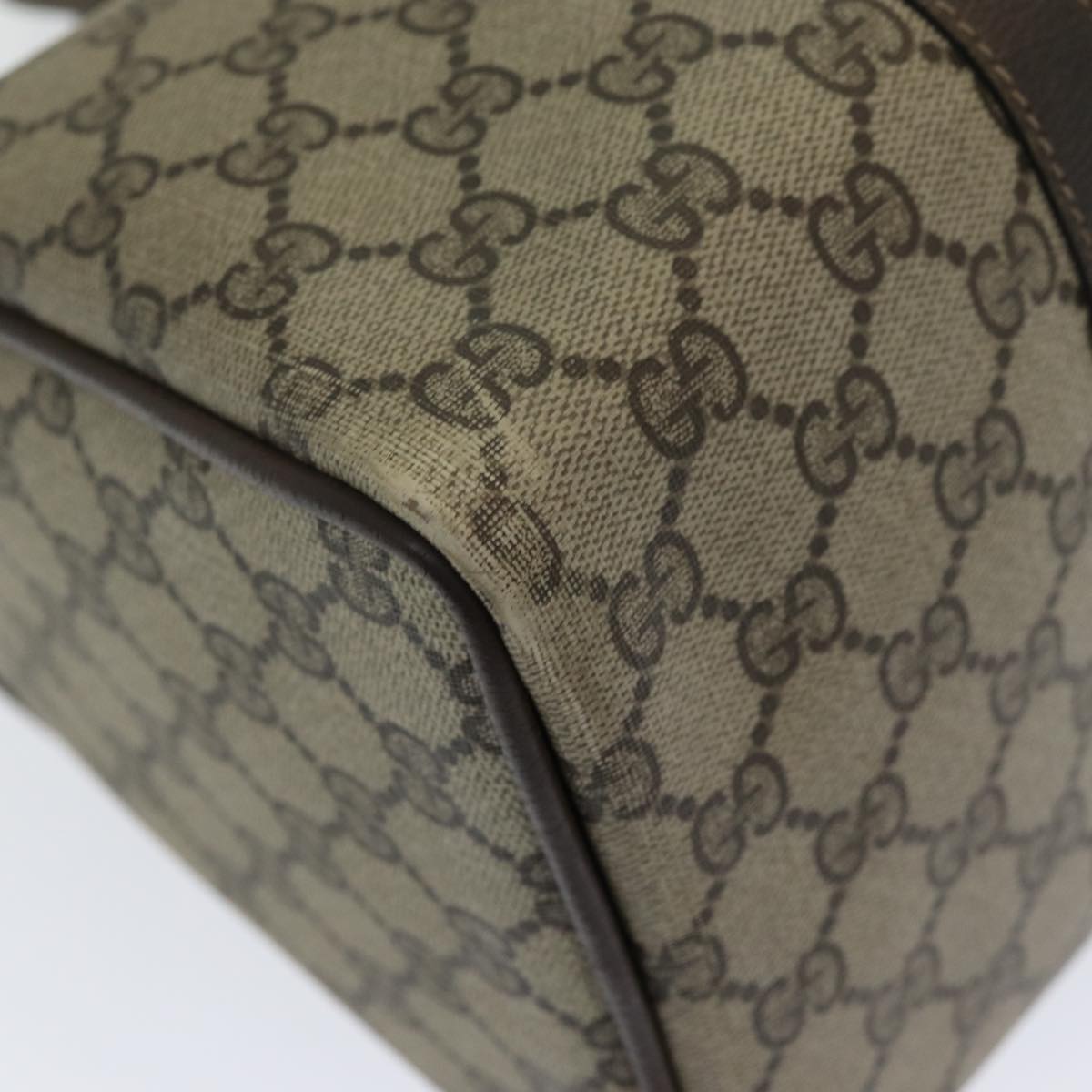 GUCCI GG Supreme Web Sherry Line Boston Bag PVC Beige Red 40 02 007 84924