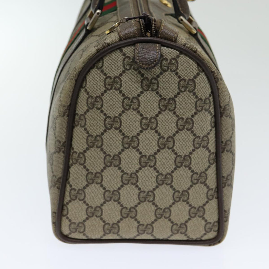 GUCCI GG Supreme Web Sherry Line Boston Bag PVC Beige Red 40 02 007 84924