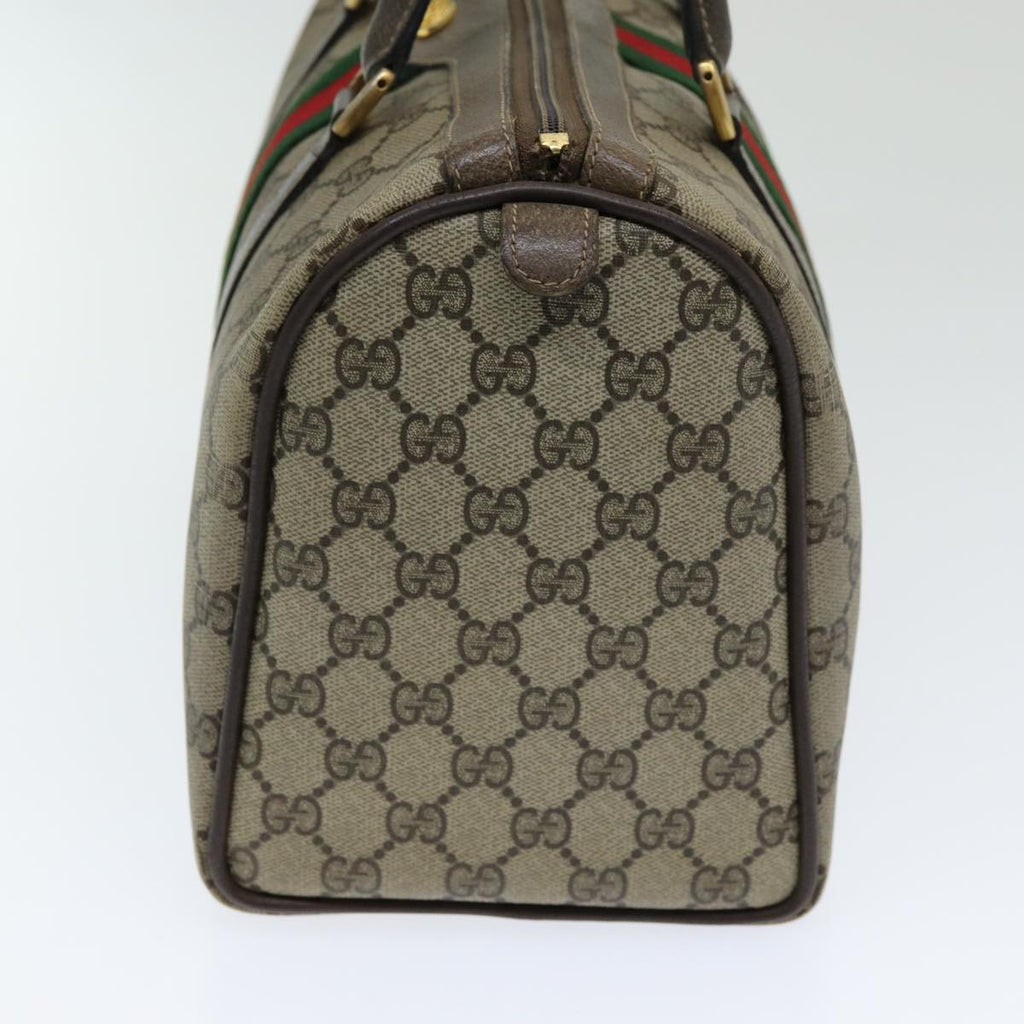 GUCCI GG Supreme Web Sherry Line Boston Bag PVC Beige Red 40 02 007 84924