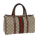 GUCCI GG Supreme Web Sherry Line Boston Bag PVC Beige 012 3842 33 39 84925