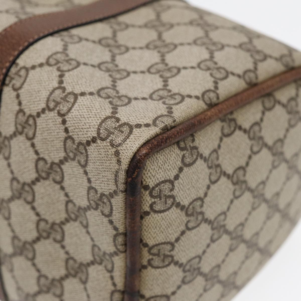 GUCCI GG Supreme Web Sherry Line Boston Bag PVC Beige 012 3842 33 39 84925