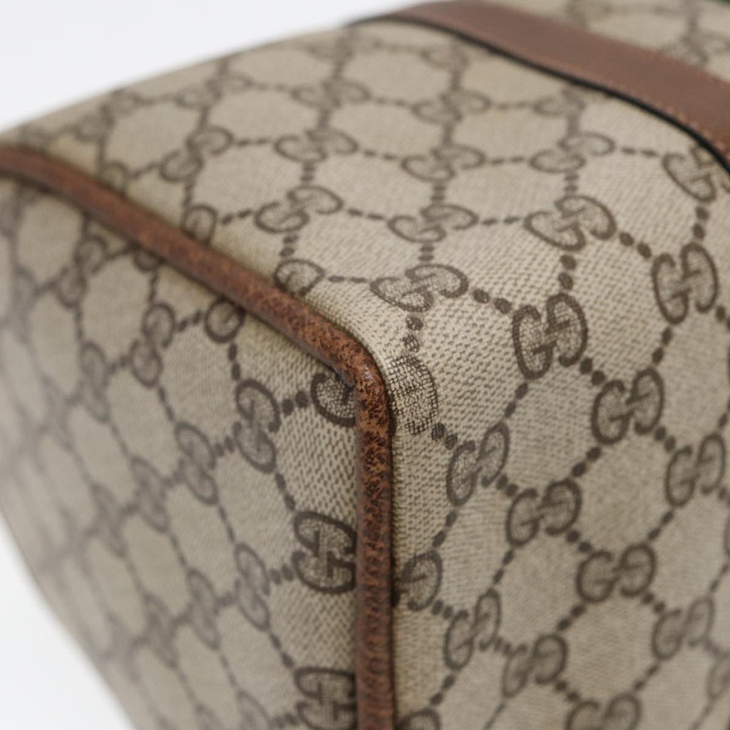 GUCCI GG Supreme Web Sherry Line Boston Bag PVC Beige 012 3842 33 39 84925