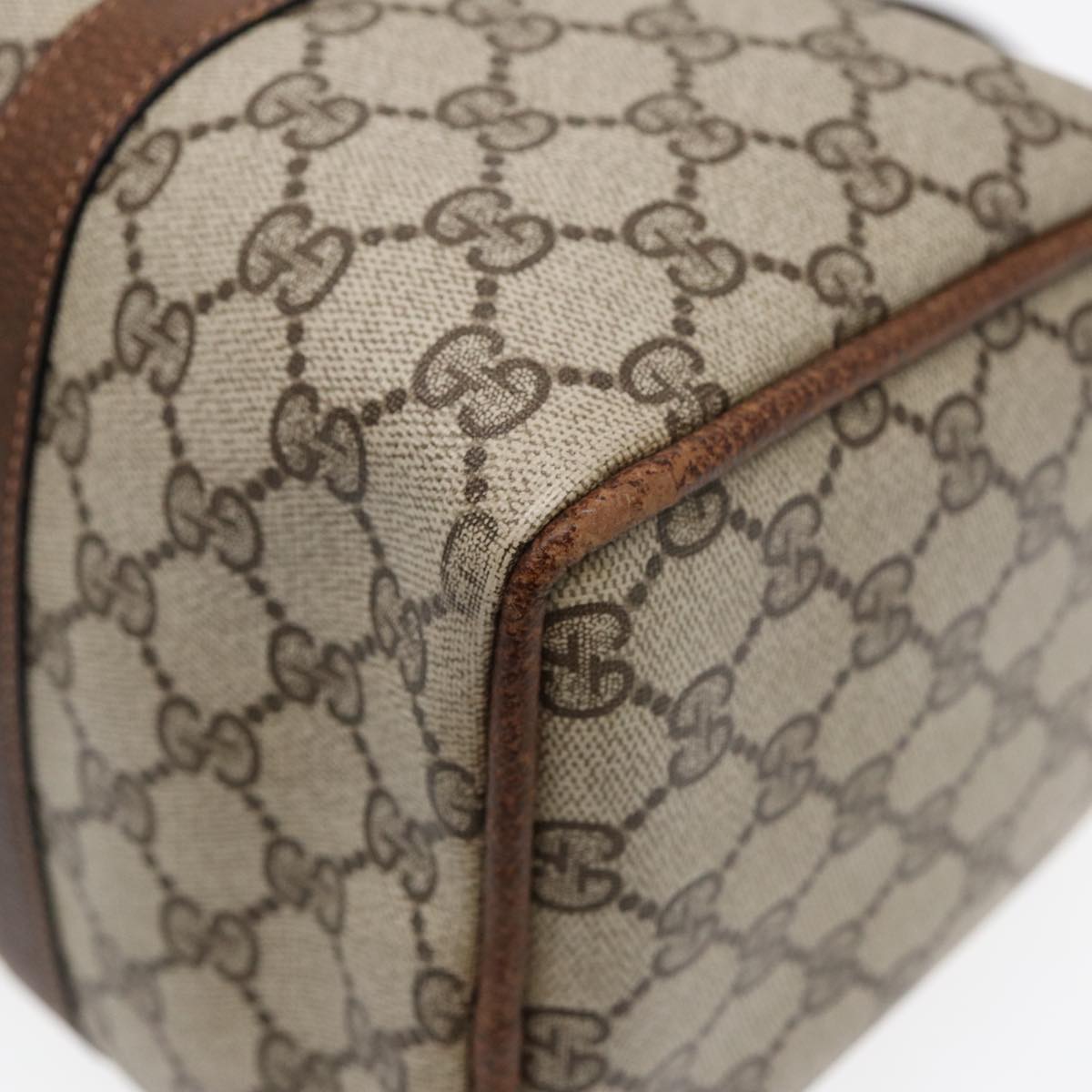 GUCCI GG Supreme Web Sherry Line Boston Bag PVC Beige 012 3842 33 39 84925