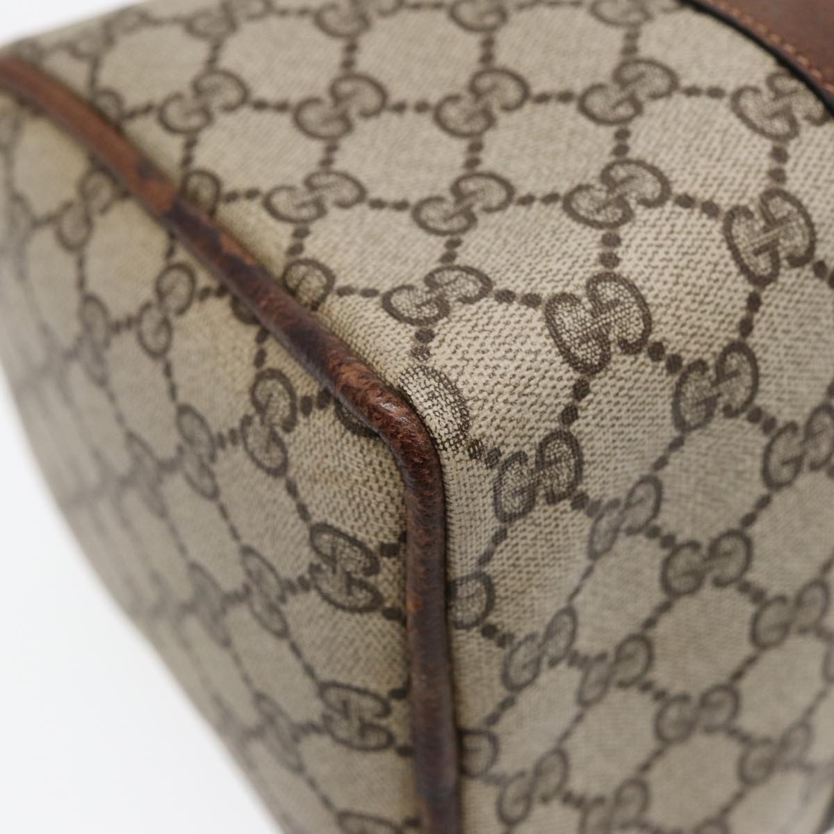 GUCCI GG Supreme Web Sherry Line Boston Bag PVC Beige 012 3842 33 39 84925