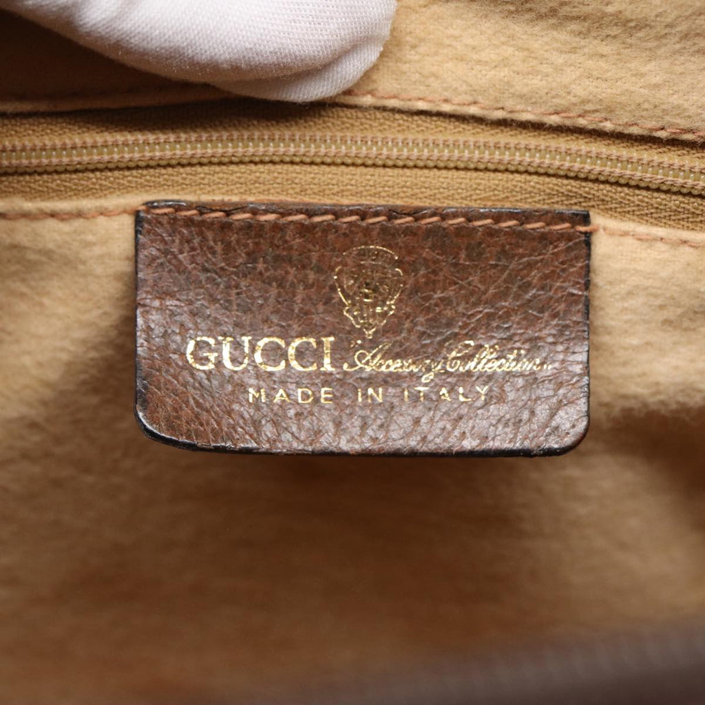 GUCCI GG Supreme Web Sherry Line Boston Bag PVC Beige 012 3842 33 39 84925