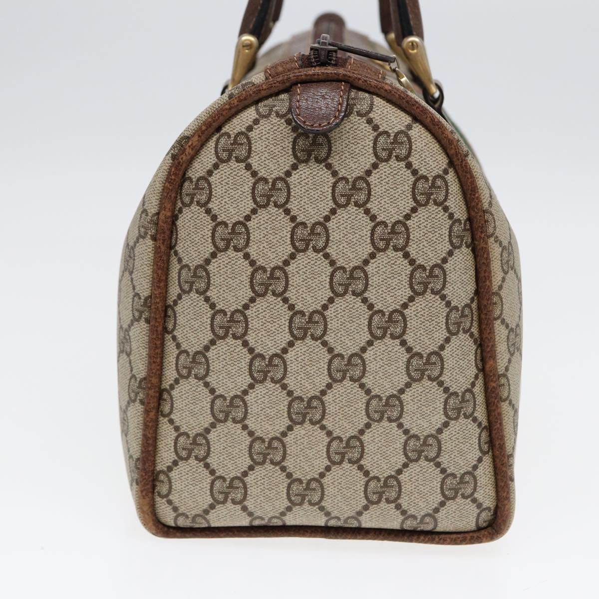 GUCCI GG Supreme Web Sherry Line Boston Bag PVC Beige 012 3842 33 39 84925