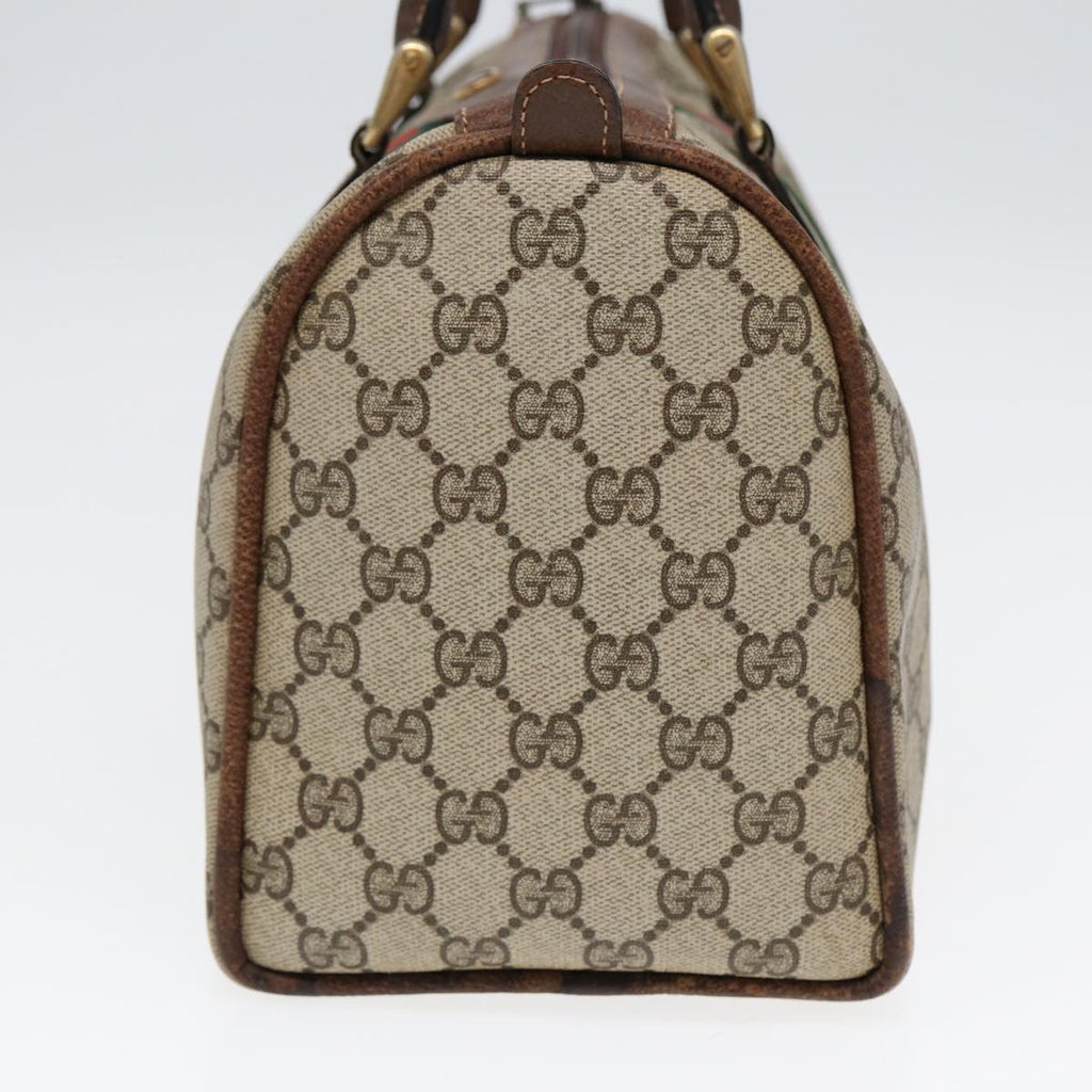 GUCCI GG Supreme Web Sherry Line Boston Bag PVC Beige 012 3842 33 39 84925