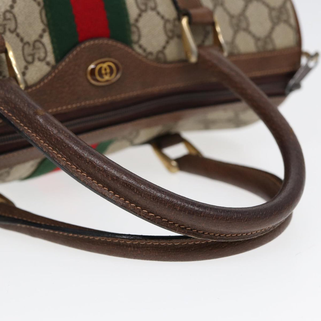 GUCCI GG Supreme Web Sherry Line Boston Bag PVC Beige 012 3842 33 39 84925