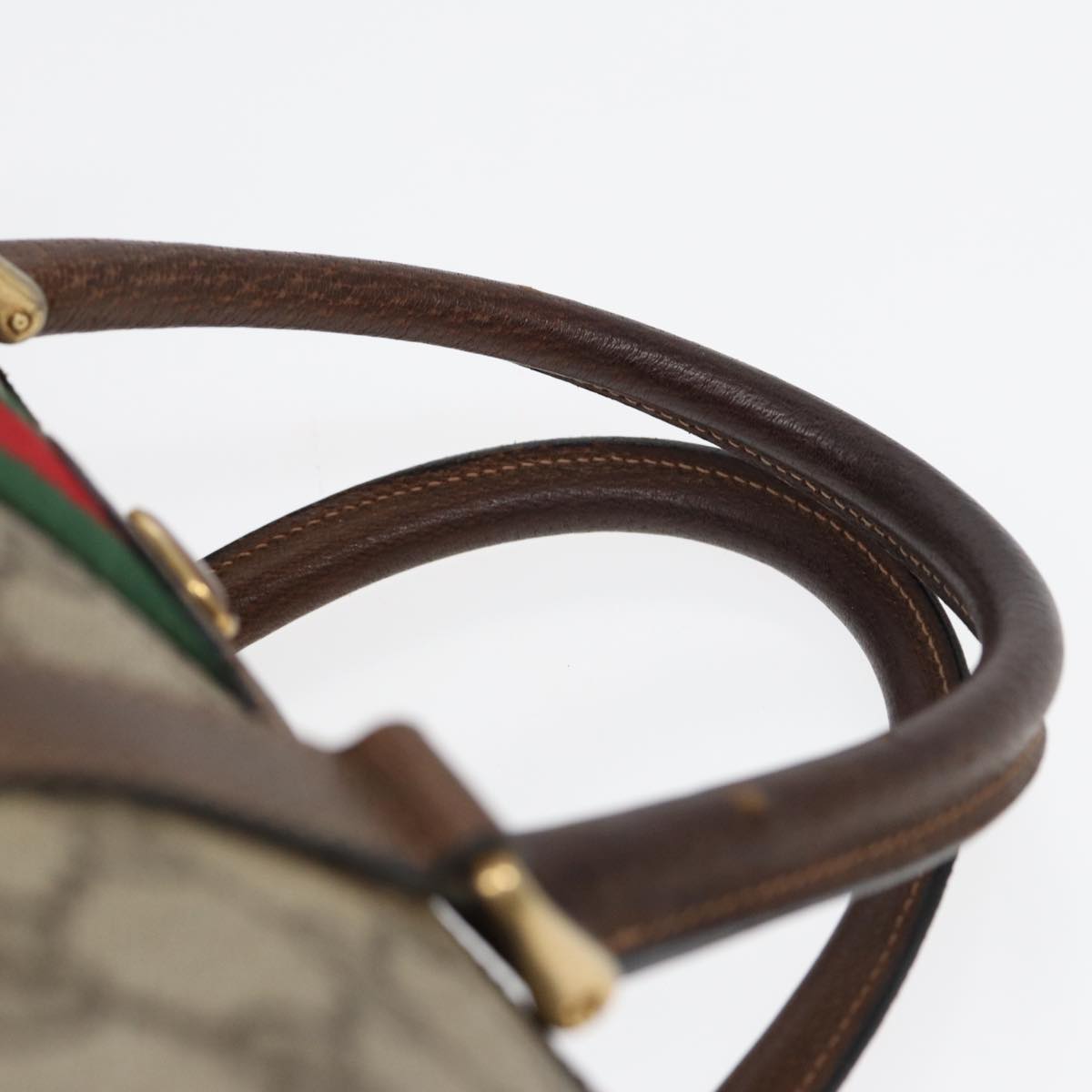 GUCCI GG Supreme Web Sherry Line Boston Bag PVC Beige 012 3842 33 39 84925