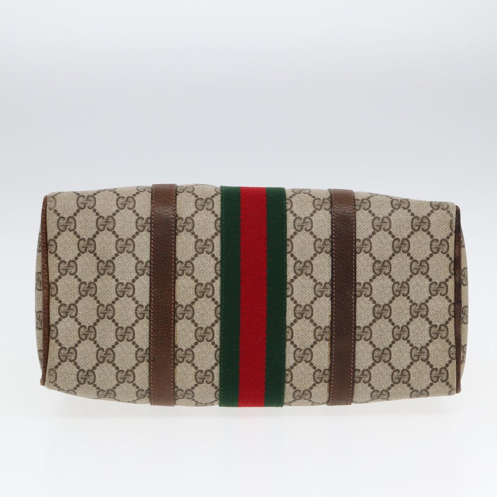 GUCCI GG Supreme Web Sherry Line Boston Bag PVC Beige 012 3842 33 39 84925