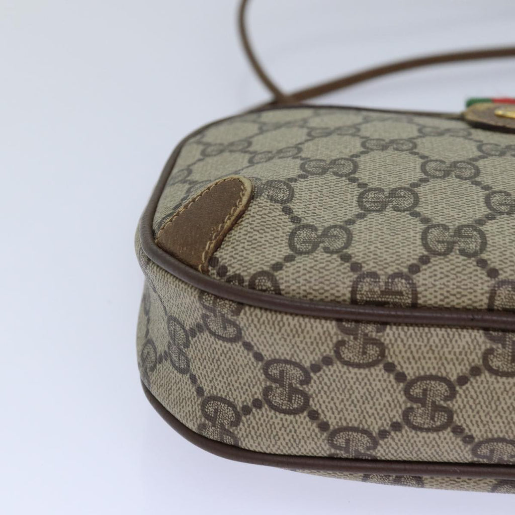 GUCCI GG Supreme Web Sherry Line Shoulder Bag PVC Beige Red 89 02 066 84927