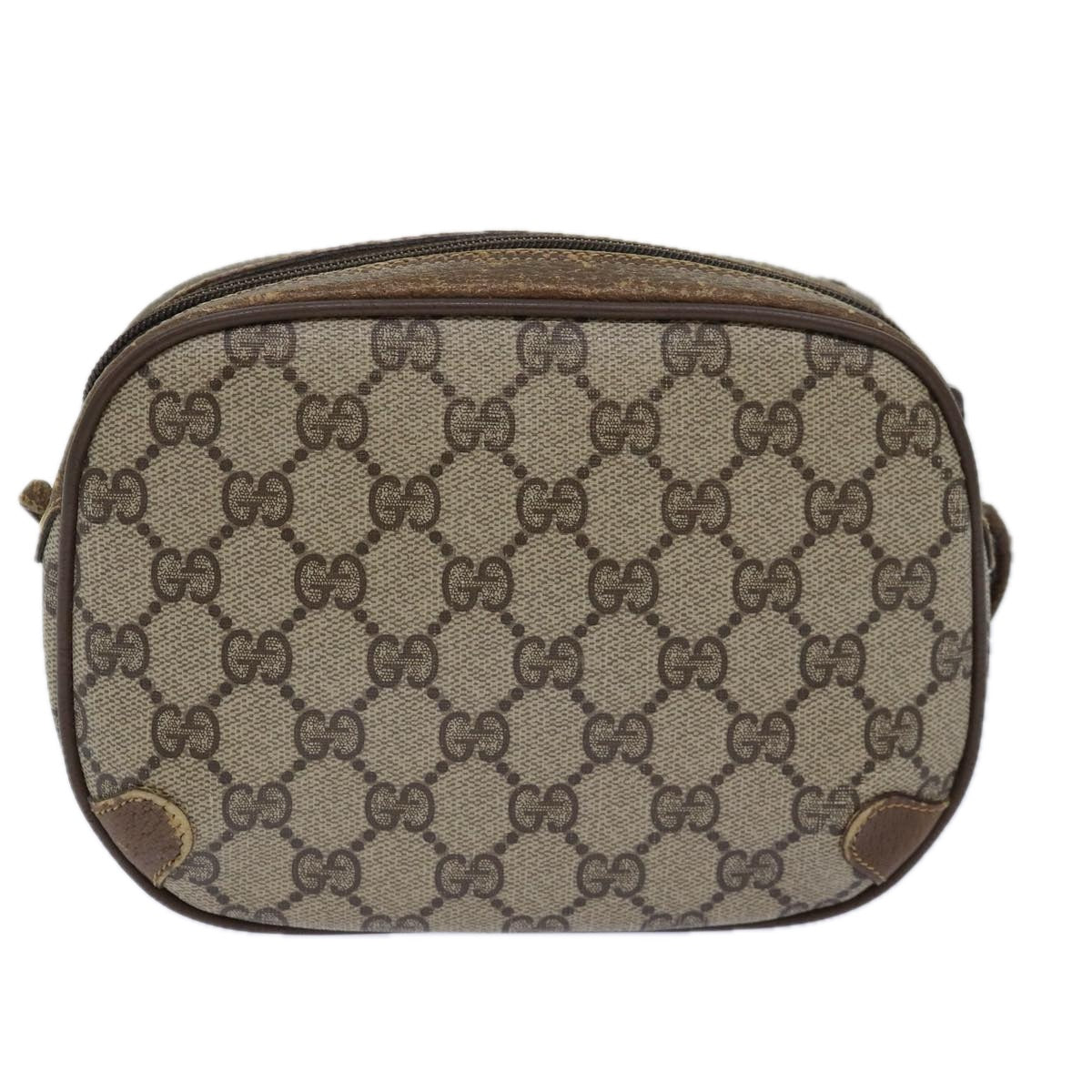 GUCCI GG Supreme Web Sherry Line Shoulder Bag PVC Beige Red 89 02 066 84927