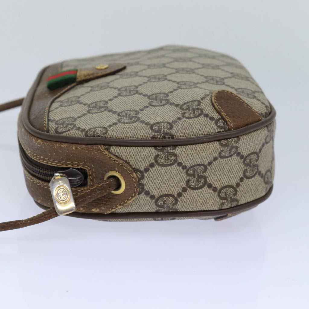 GUCCI GG Supreme Web Sherry Line Shoulder Bag PVC Beige Red 89 02 066 84927