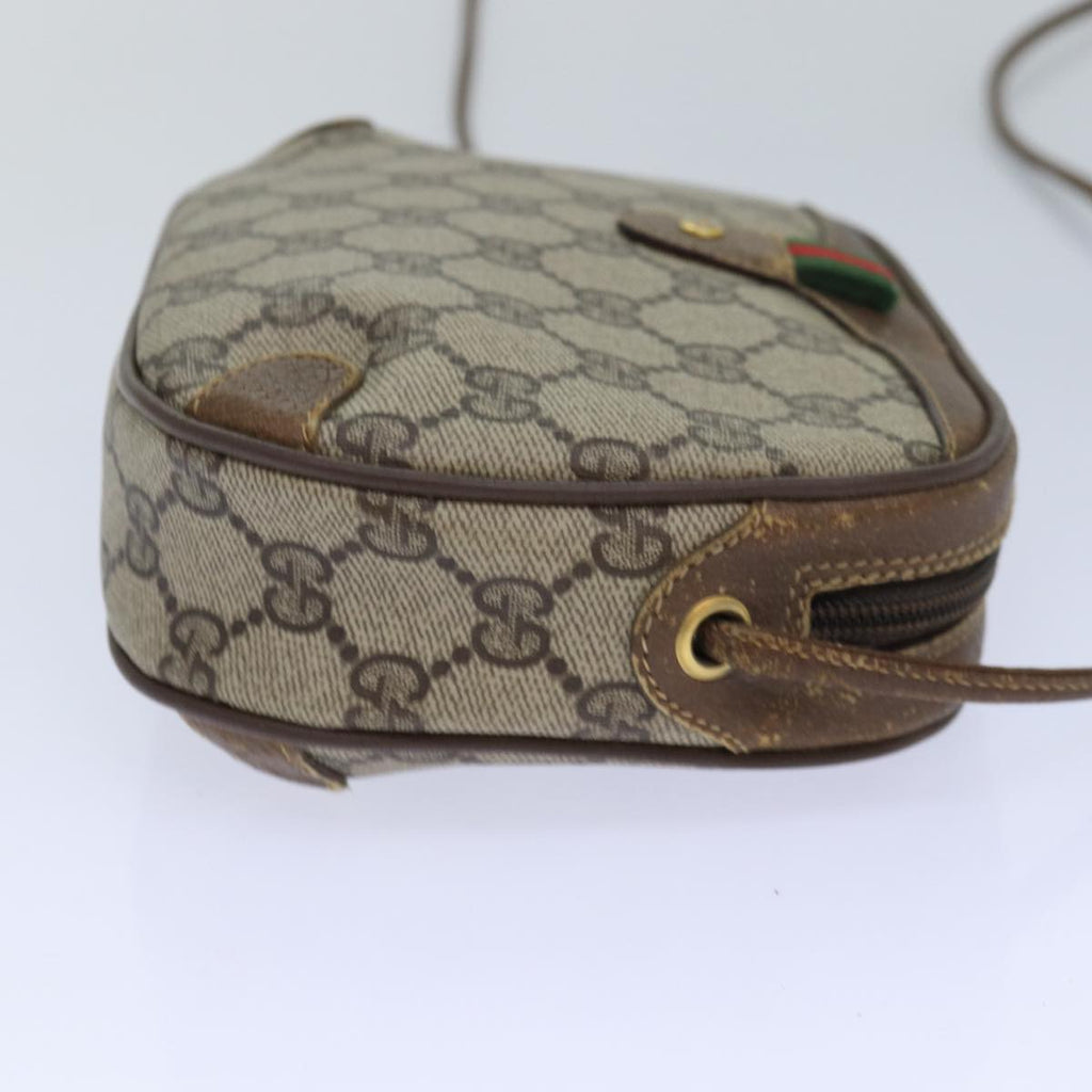 GUCCI GG Supreme Web Sherry Line Shoulder Bag PVC Beige Red 89 02 066 84927