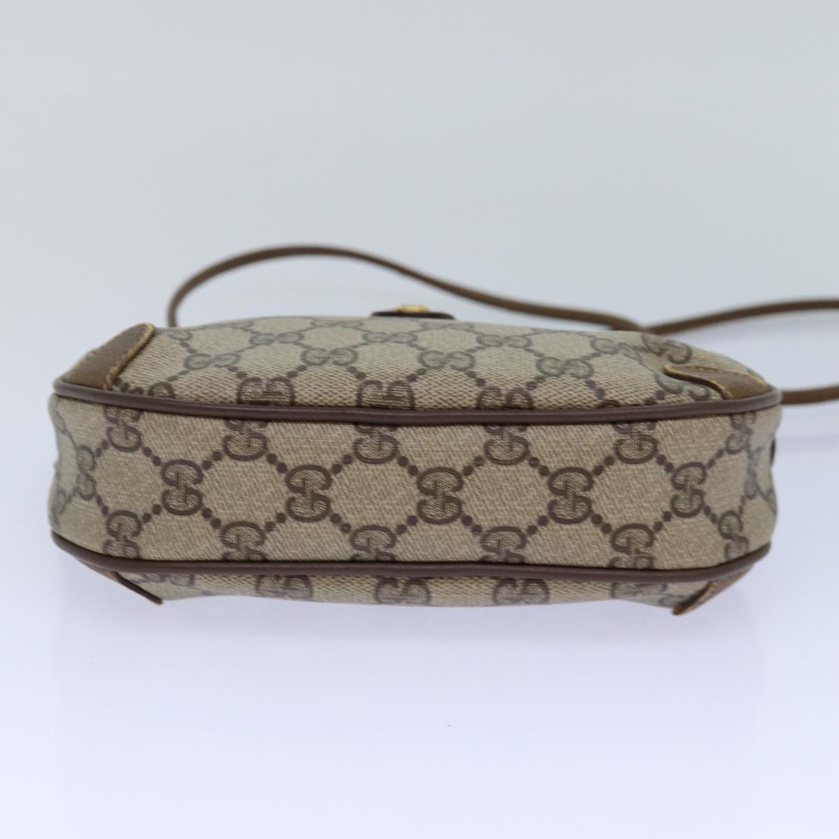 GUCCI GG Supreme Web Sherry Line Shoulder Bag PVC Beige Red 89 02 066 84927