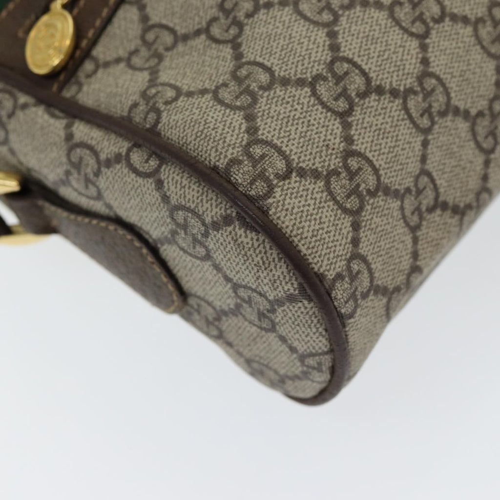 GUCCI GG Supreme Web Sherry Line Shoulder Bag PVC Beige Red Green 84928