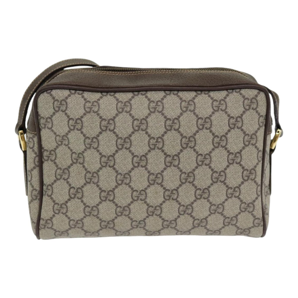 GUCCI GG Supreme Web Sherry Line Shoulder Bag PVC Beige Red Green 84928