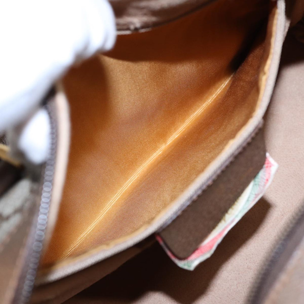 GUCCI GG Supreme Web Sherry Line Boston Bag PVC Beige Red 40 02 006 84929