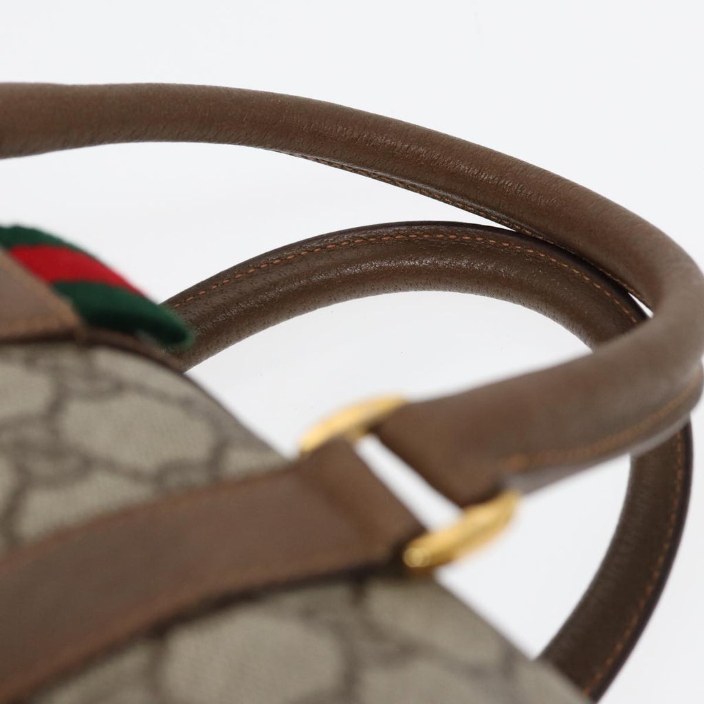 GUCCI GG Supreme Web Sherry Line Boston Bag PVC Beige Red 40 02 006 84929