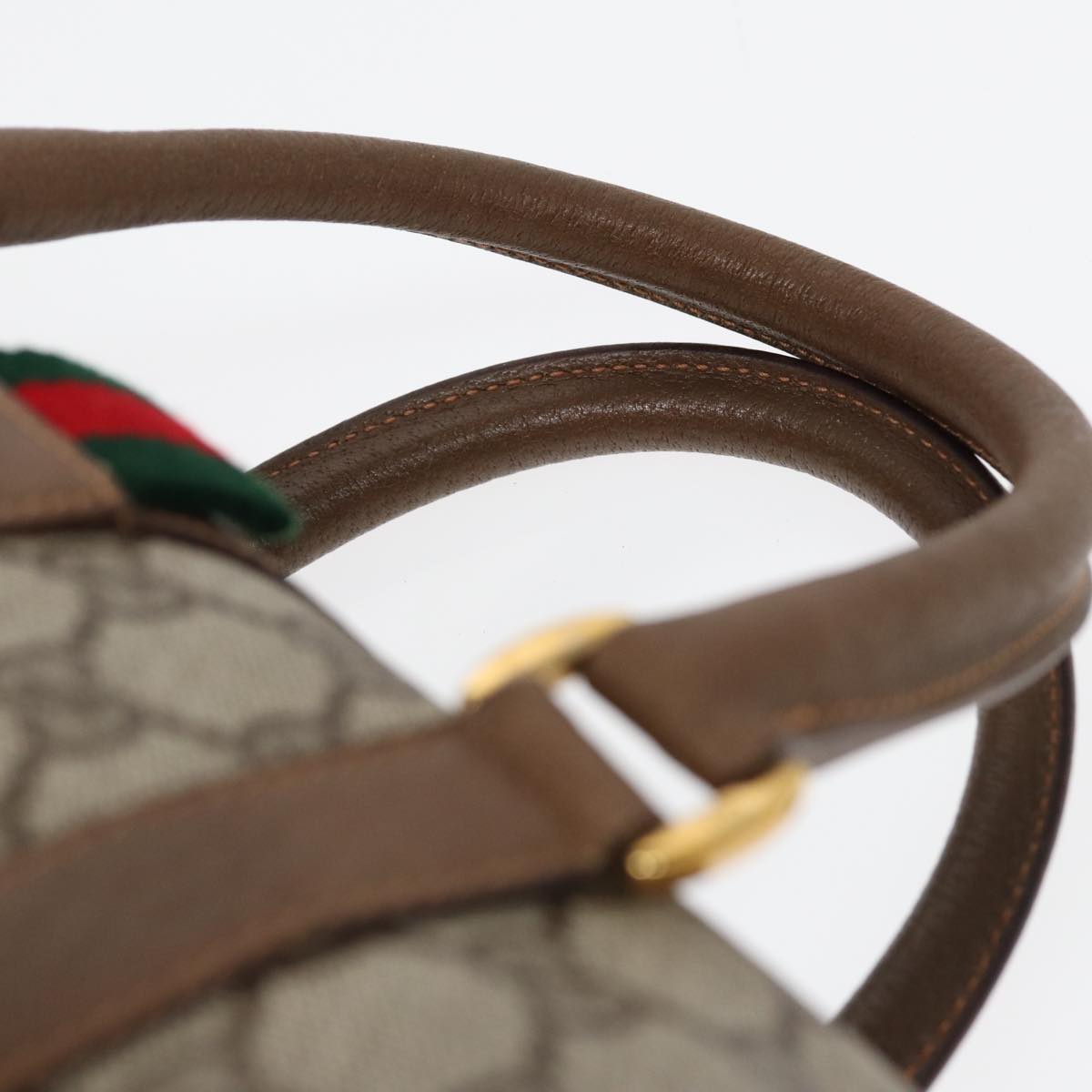GUCCI GG Supreme Web Sherry Line Boston Bag PVC Beige Red 40 02 006 84929