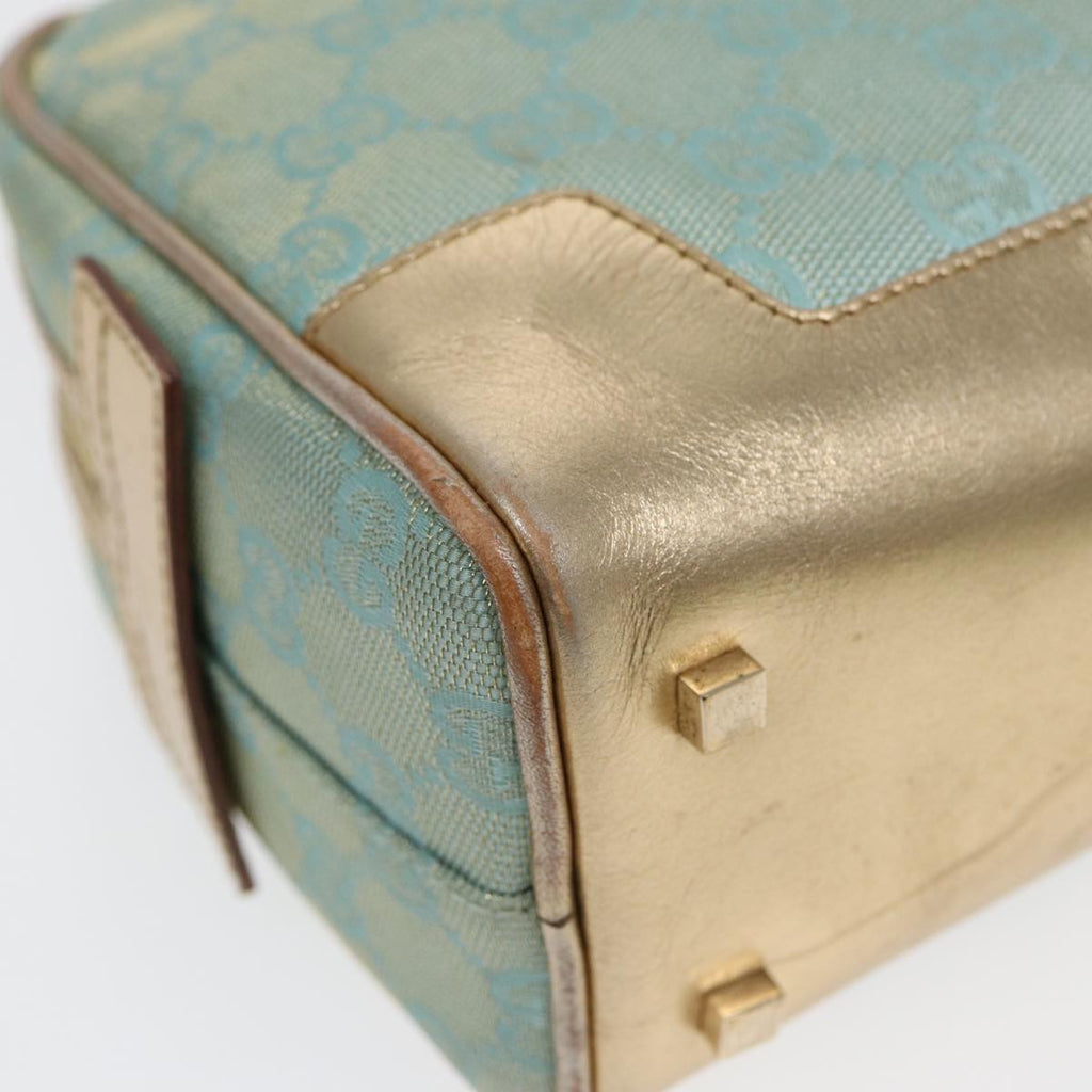 GUCCI GG Canvas Hand Bag Blue Gold 000 0852 84930