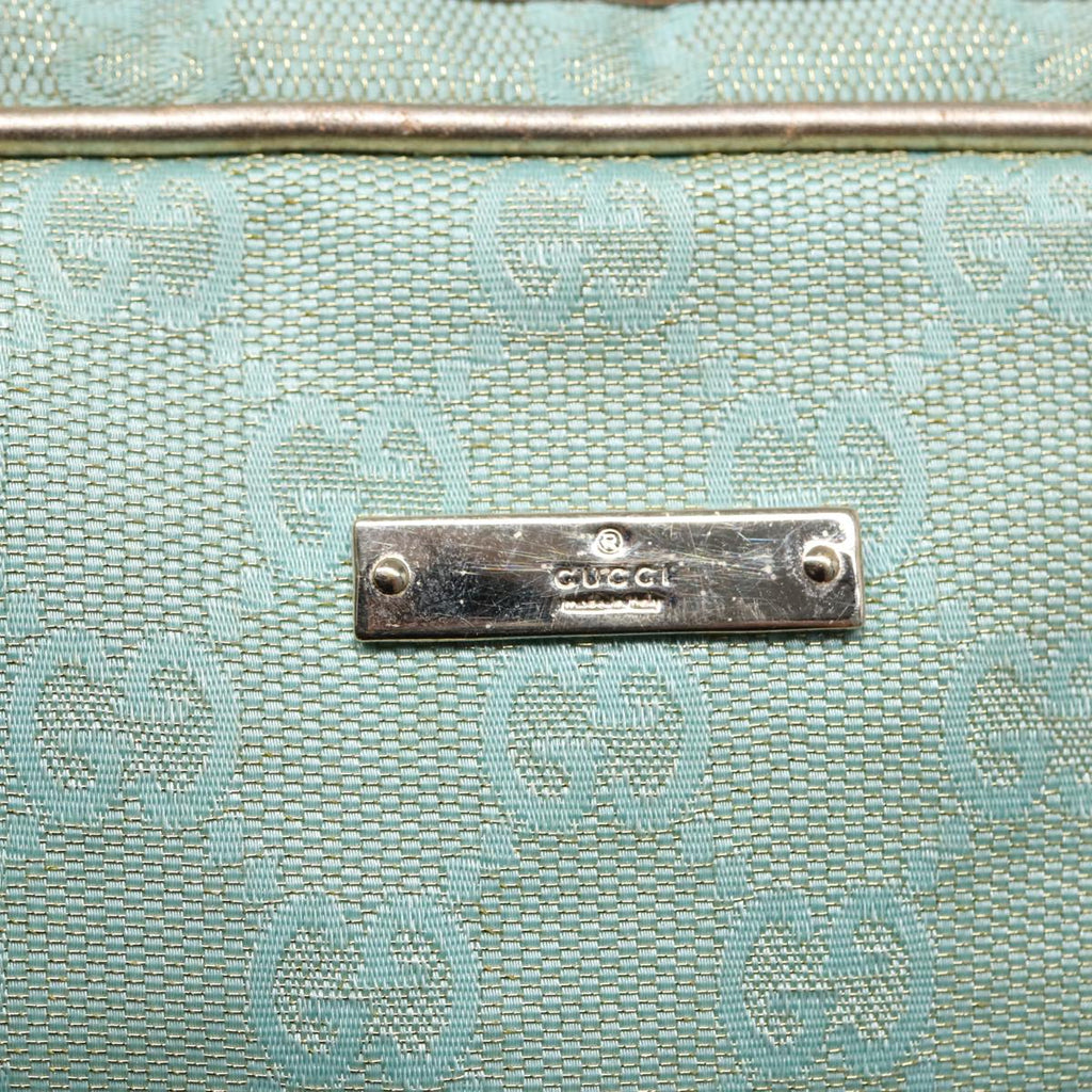 GUCCI GG Canvas Hand Bag Blue Gold 000 0852 84930