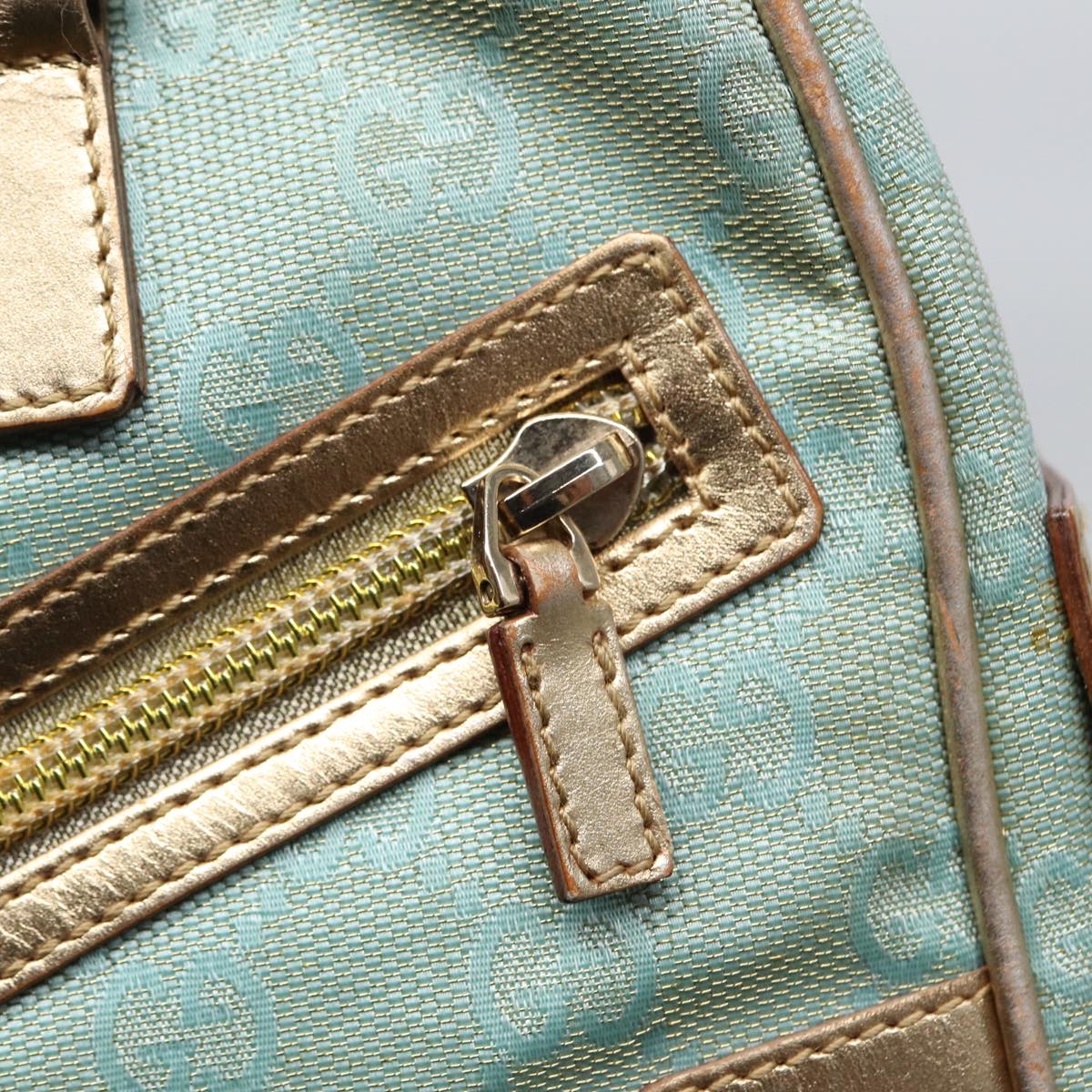 GUCCI GG Canvas Hand Bag Blue Gold 000 0852 84930
