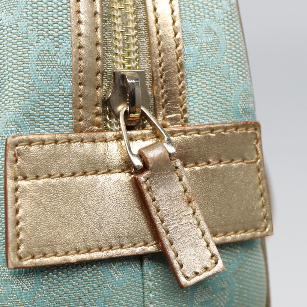 GUCCI GG Canvas Hand Bag Blue Gold 000 0852 84930