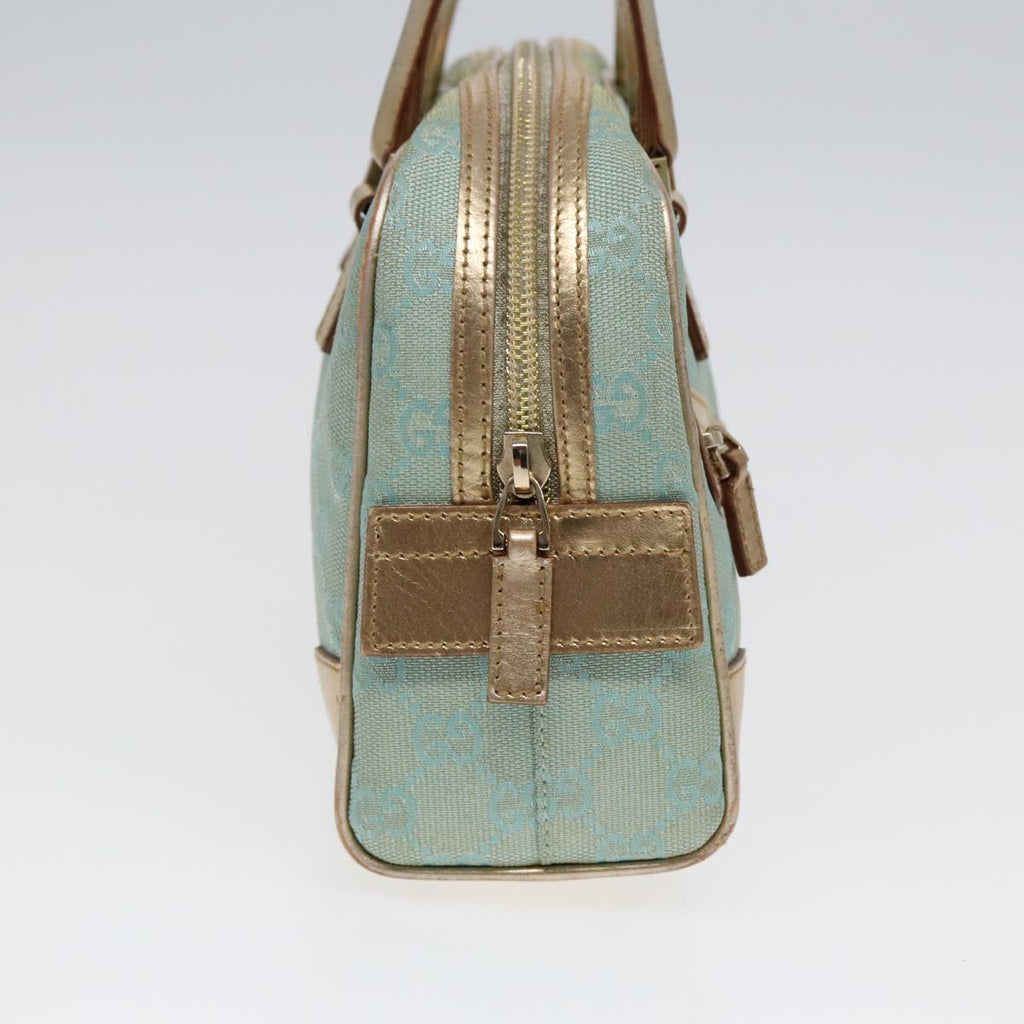 GUCCI GG Canvas Hand Bag Blue Gold 000 0852 84930