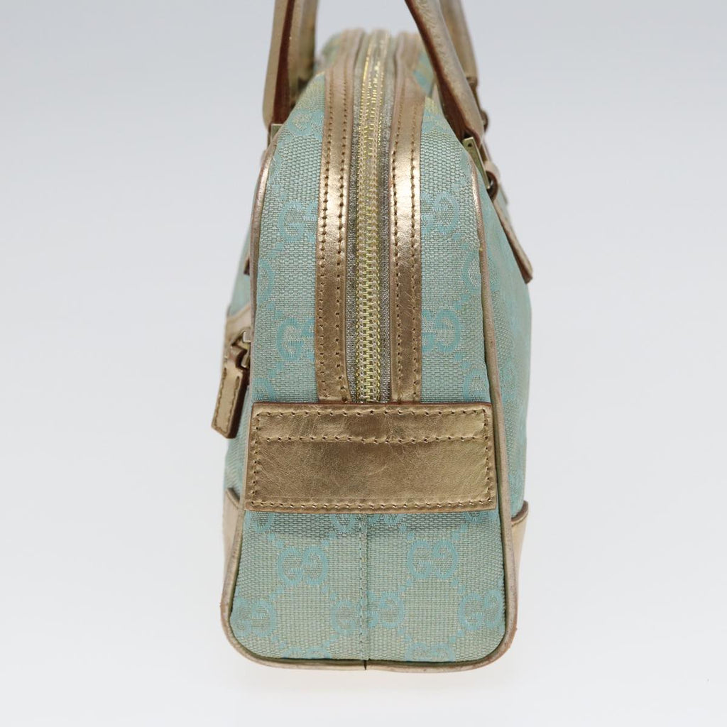 GUCCI GG Canvas Hand Bag Blue Gold 000 0852 84930