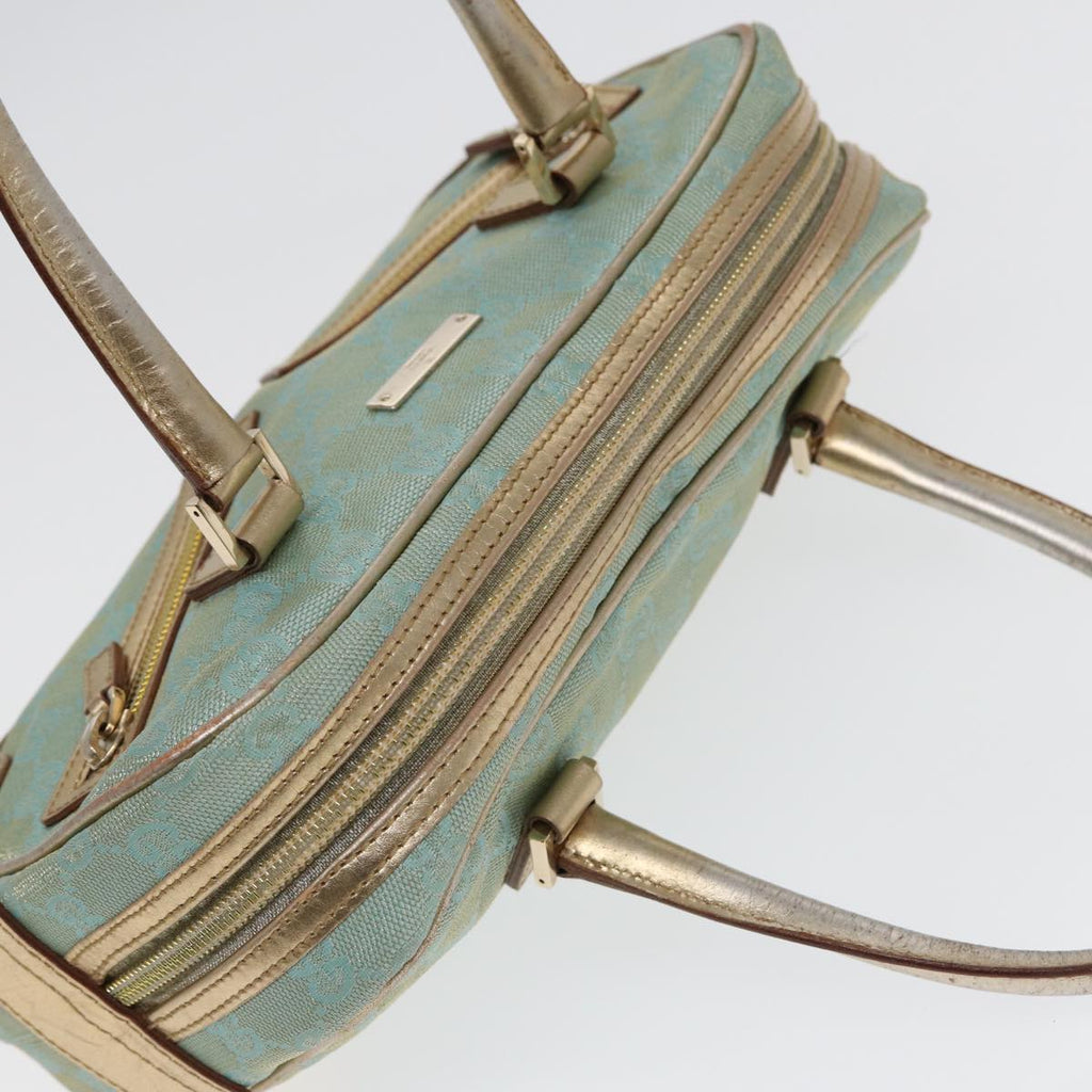 GUCCI GG Canvas Hand Bag Blue Gold 000 0852 84930