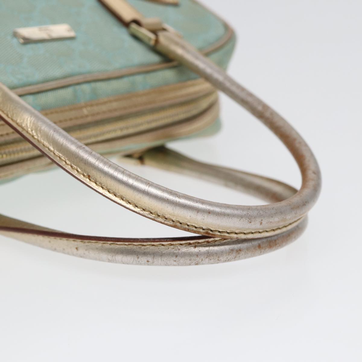 GUCCI GG Canvas Hand Bag Blue Gold 000 0852 84930