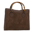 GUCCI Bamboo Hand Bag Suede Brown Gold 002 2853 0260 0 84940