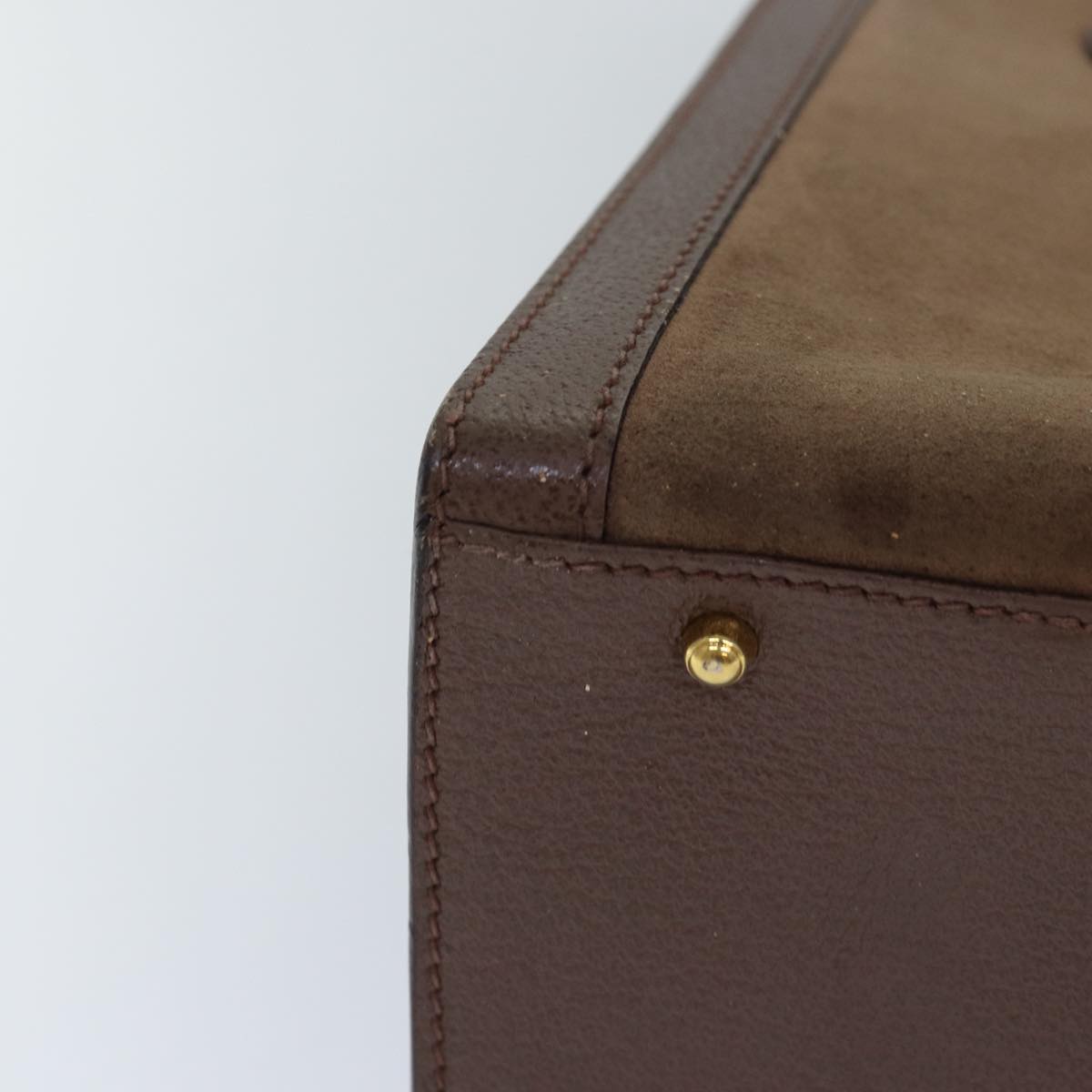 GUCCI Bamboo Hand Bag Suede Brown Gold 002 2853 0260 0 84940
