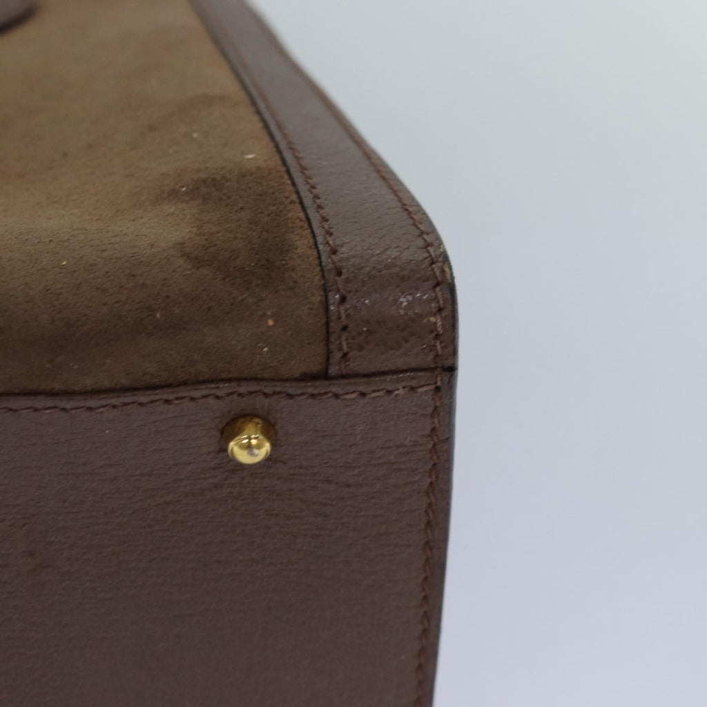 GUCCI Bamboo Hand Bag Suede Brown Gold 002 2853 0260 0 84940