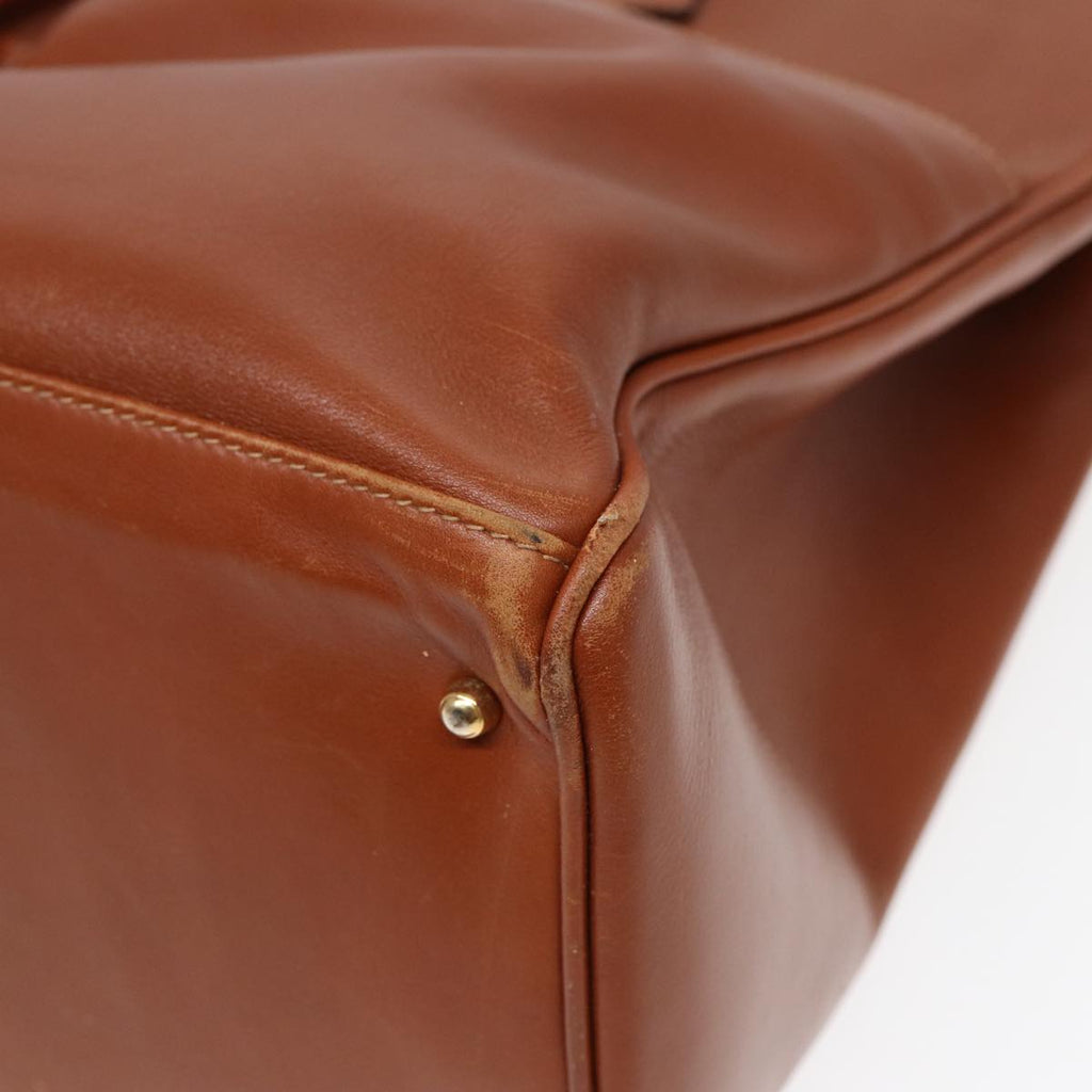GUCCI Hand Bag Leather 2way Brown Gold 002 123 0332 84941