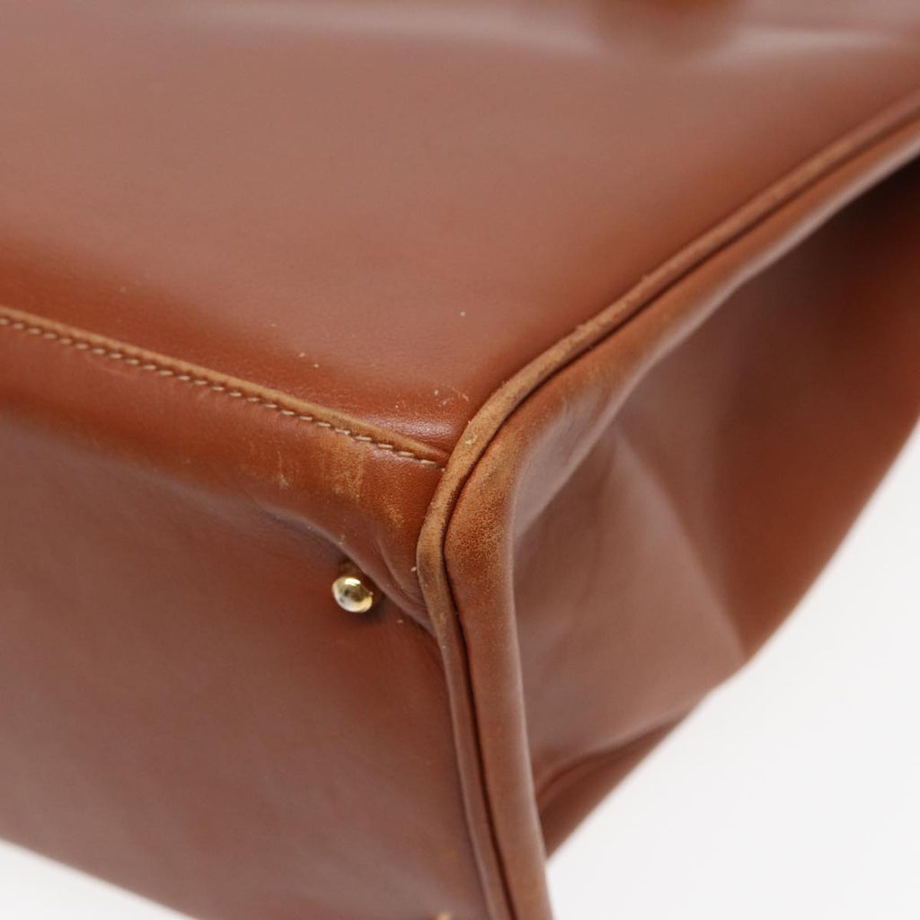 GUCCI Hand Bag Leather 2way Brown Gold 002 123 0332 84941