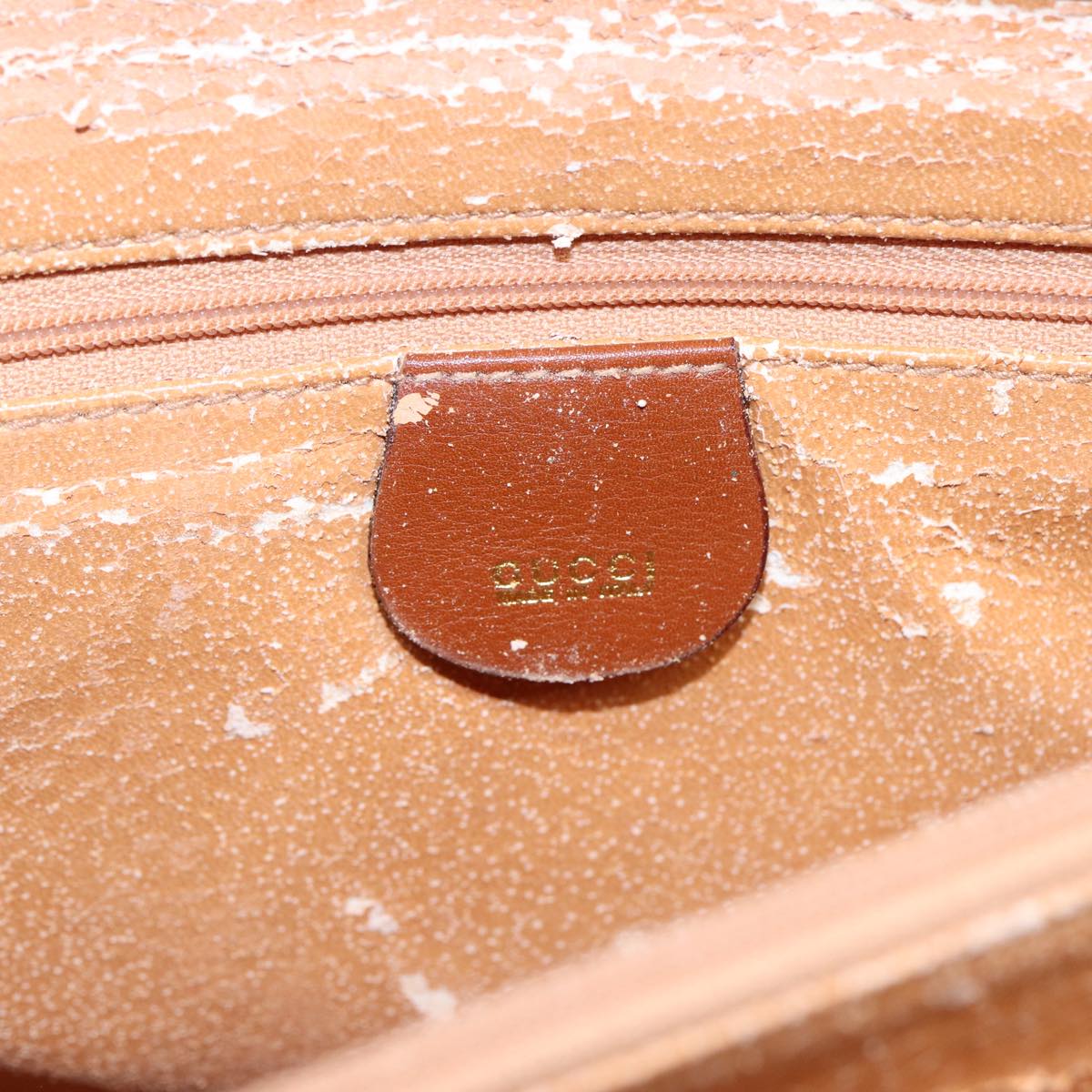 GUCCI Hand Bag Leather 2way Brown Gold 002 123 0332 84941