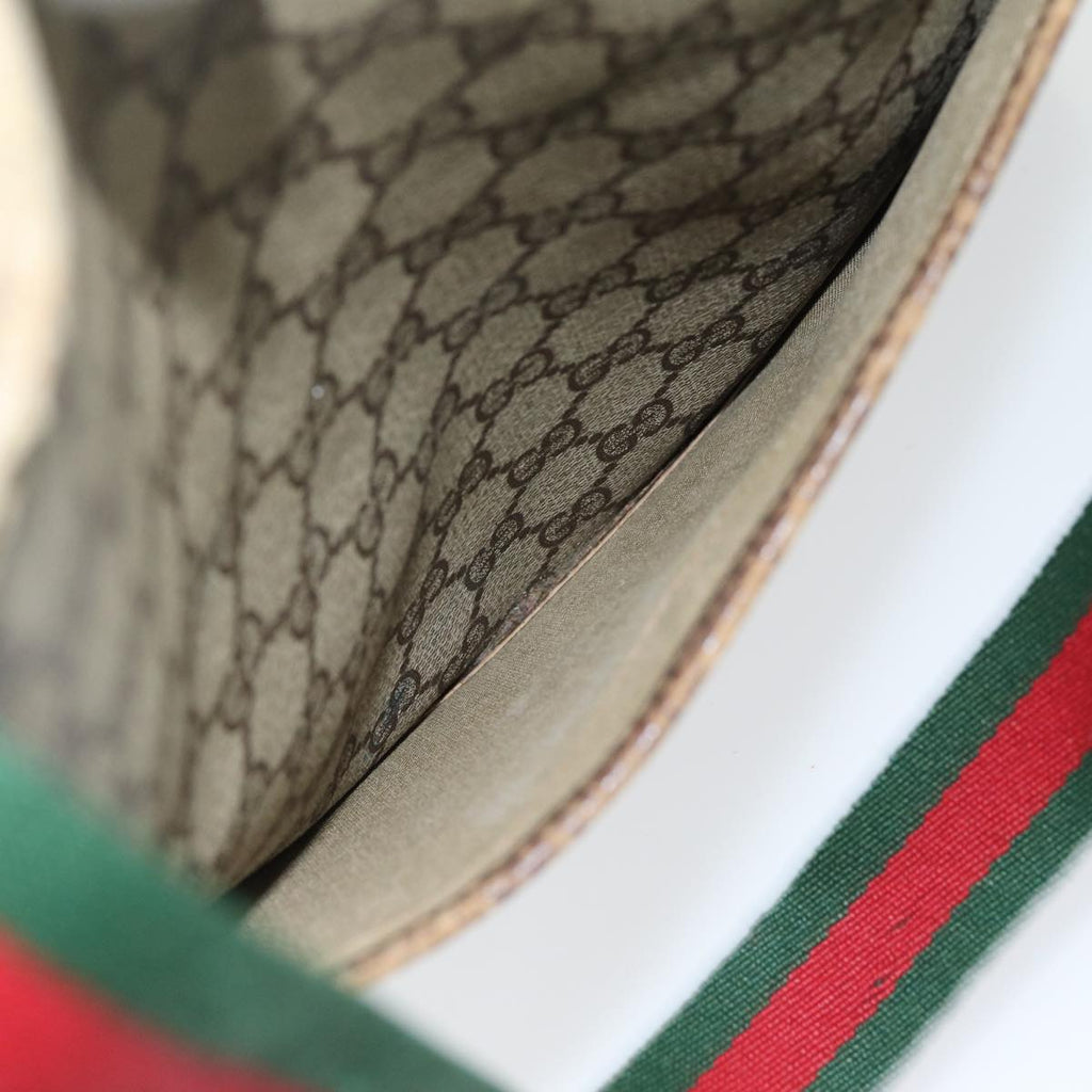 GUCCI GG Supreme Web Sherry Line Tote Bag PVC Leather Beige 39 02 003 84942